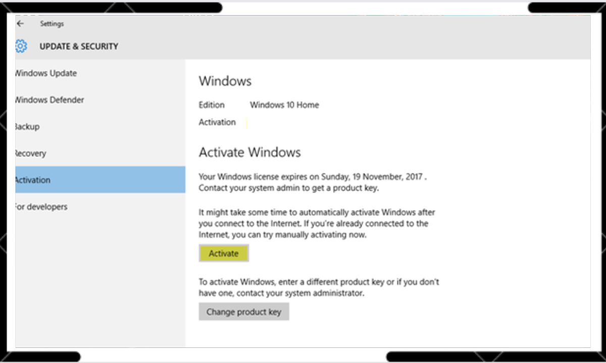 Windows 10 Digital License Activation